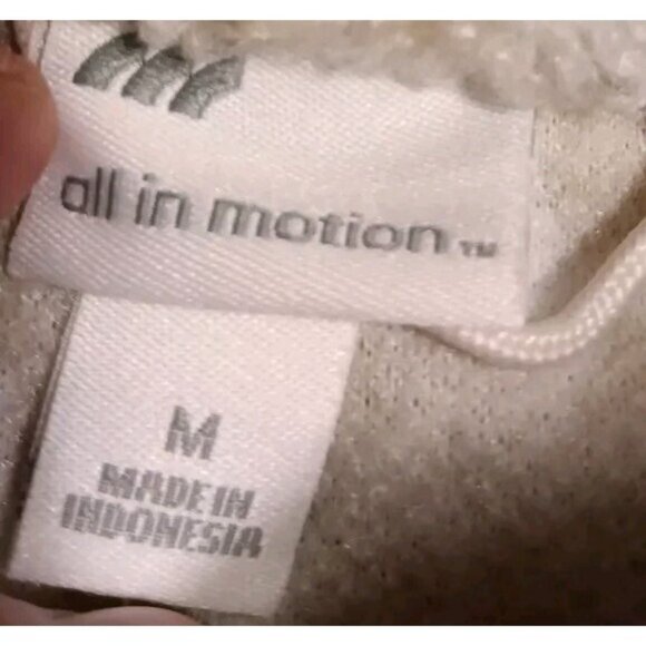 All in Motion Womens M Beige Cheetah Print Sherpa Jacket Zip Up Cozy Warm NWT - Picture 4 of 5
